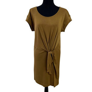 Anthropologie Maeve Olive Green Knotted Tie Front Dress XS